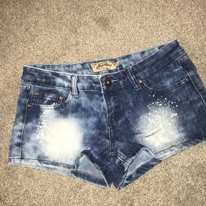 Denim stretch shorts
